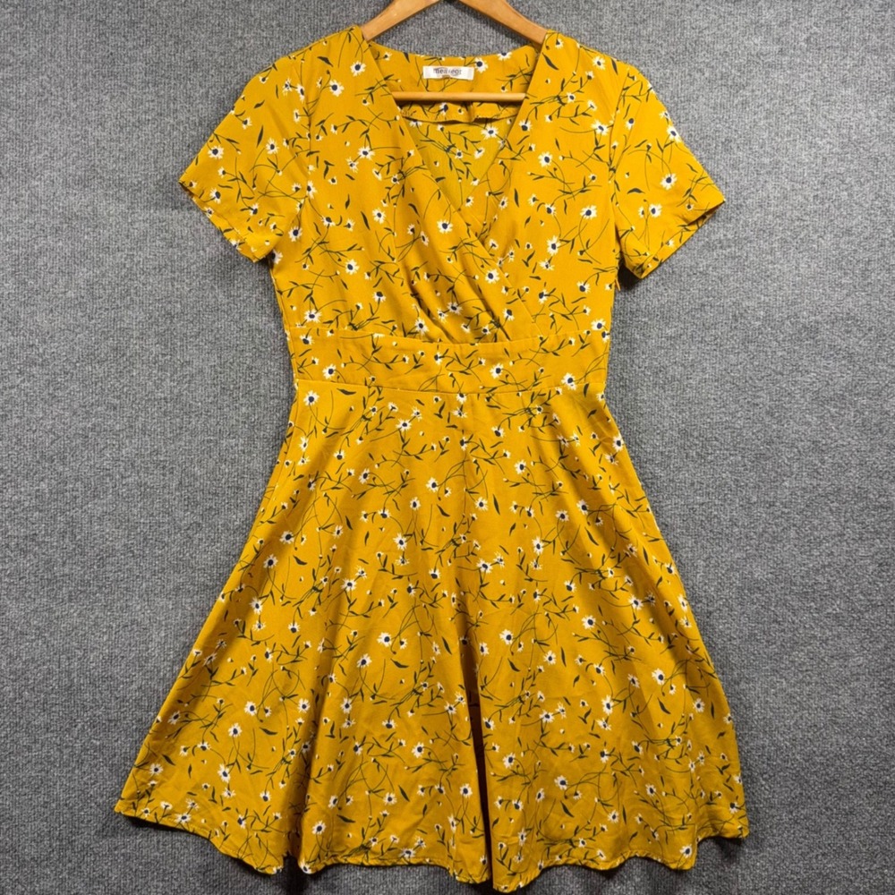 Meaneor‎ dress Womens Small Daisy Floral Fit and Flare A-Line
